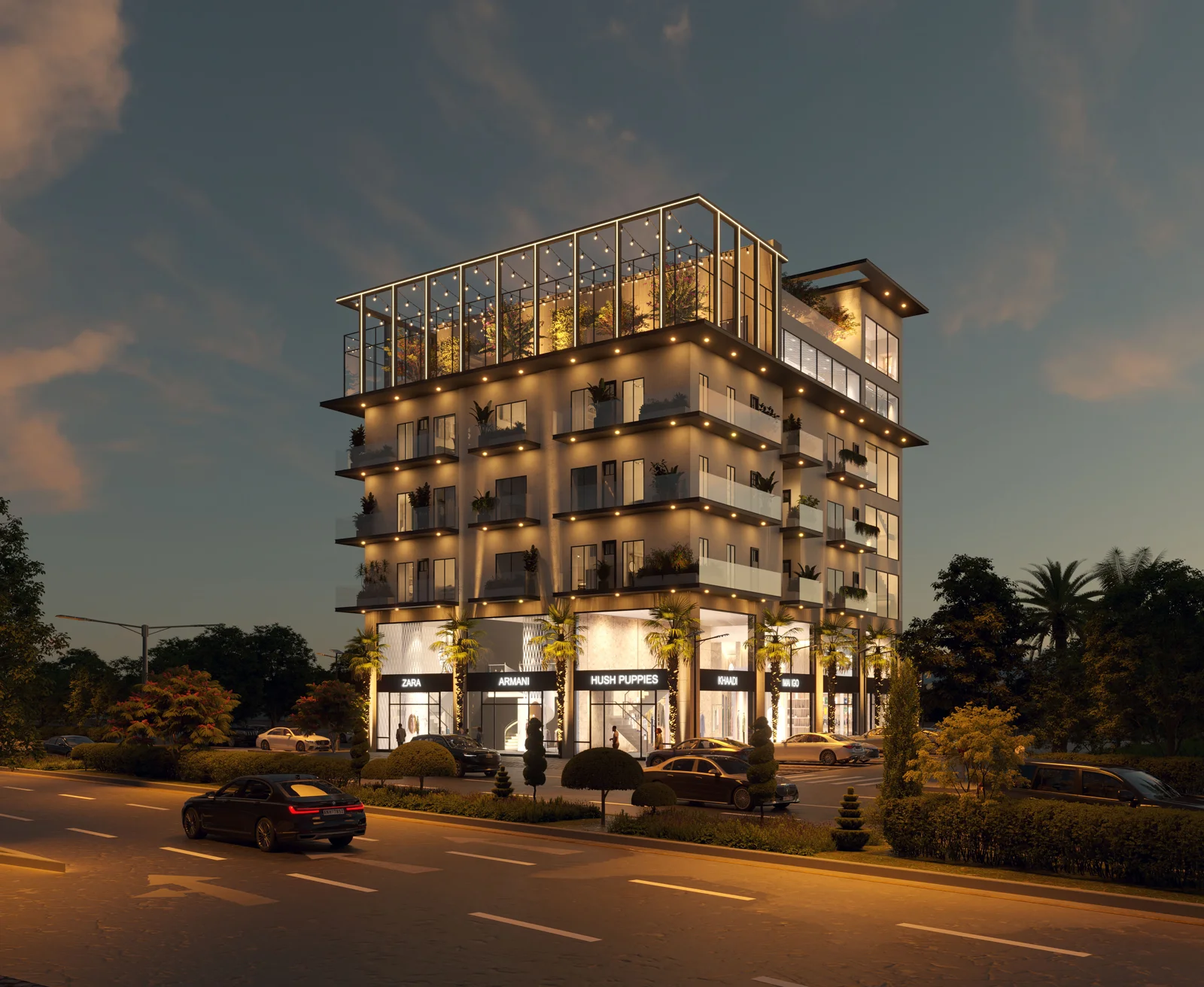 Zawia Heights commercial tower render by Janan Manzil Architects
